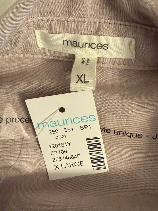Maurice's Utility Relaxed Button Down Shirt Dusty Pink Women's Size XL Feminine - Picture 11 of 13